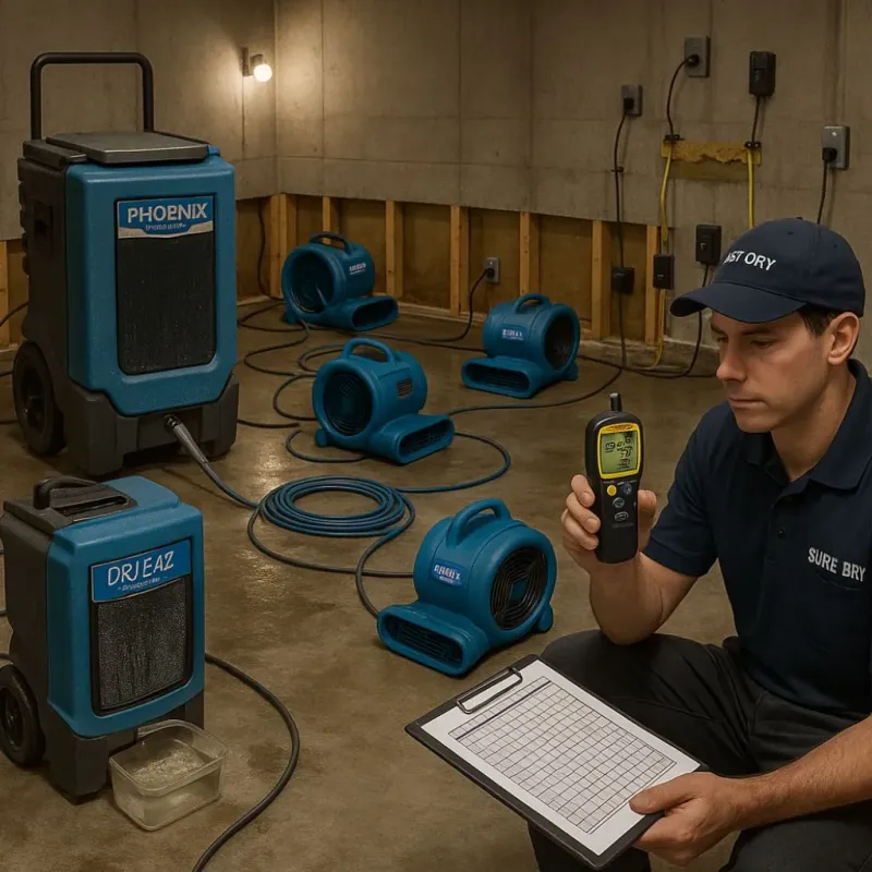 Structural Drying and Dehumidification process in Shady Spring, WV